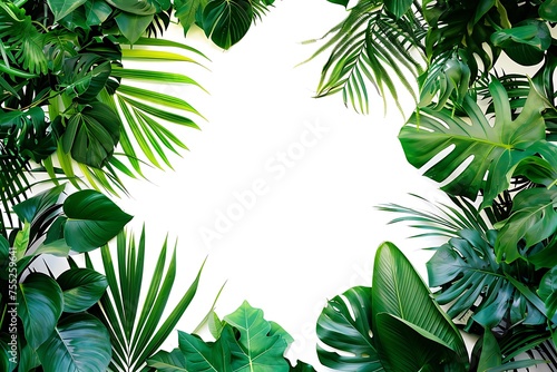 Tropical leaves isolated on a white background