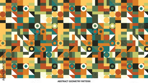 Abstract Circle Square Geometry Pattern