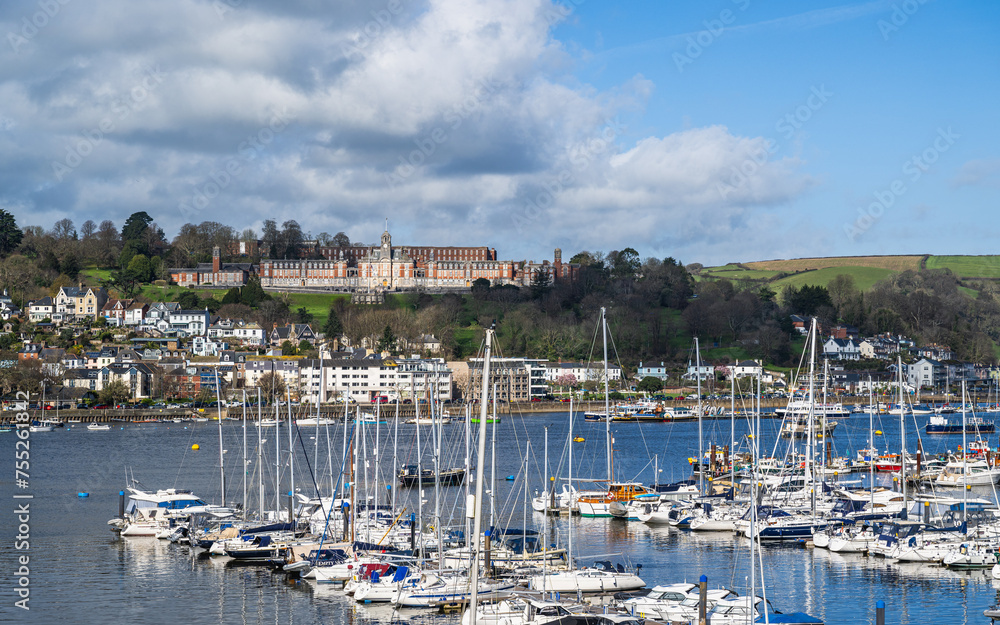 View of Dartmouth from Kingswear over River Dart, Devon, England, Europe View of Dartmouth from Kingswear over River Dart, Devon, England, Europe