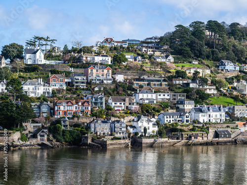 View of Kingswear from Dartmouth over River Dart, Devon, England, Europe © Maciej Olszewski