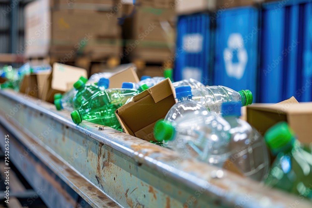 Environmentally friendly packaging solutions on a conveyor belt reducing waste