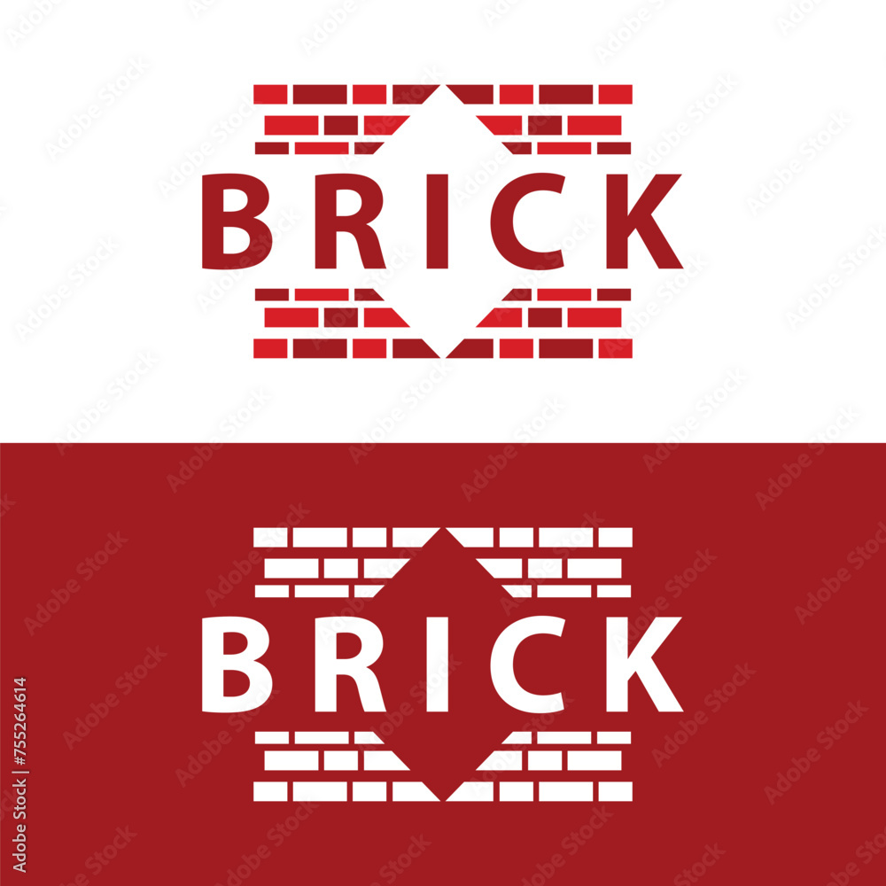 Abstract design simple red brick logo vector building material template illustration Abstract design simple red brick logo vector building material template illustration