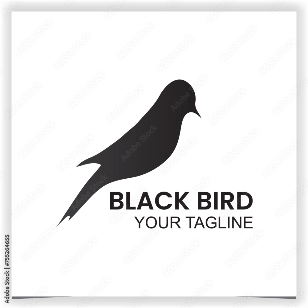 Fototapeta premium simple black bird logo design template