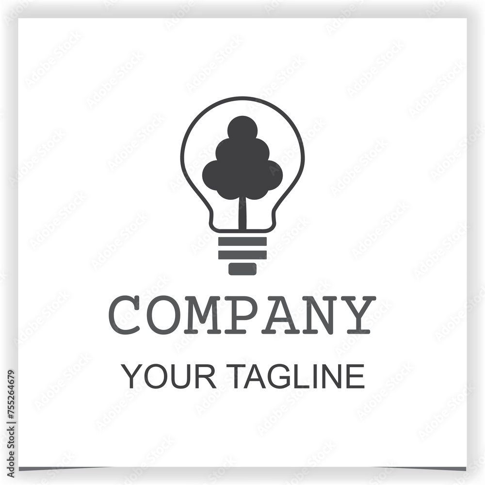Vector tree light bulb logo template Vector tree light bulb logo template