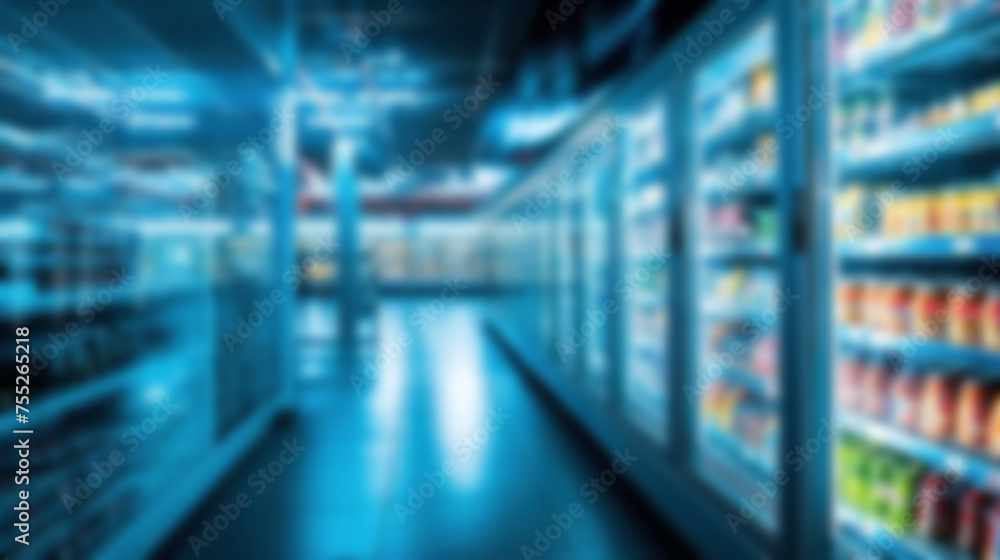 Abstract Blur of Supermarket Aisles. An intentionally blurred image of supermarket aisles, evoking the speed and busyness of shopping.