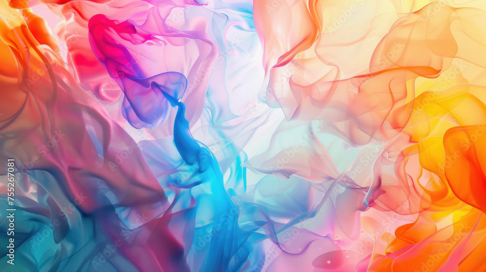 Illustrative colorful abstract background of vibrant floating colors.