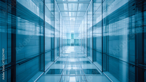 Digital technology symmetrical glass abstract geometric minimalist horizontal version poster web page PPT background