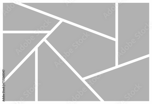 Pictures or photos frame collage. comics page grid layout abstract photo frames and digital photo wall template