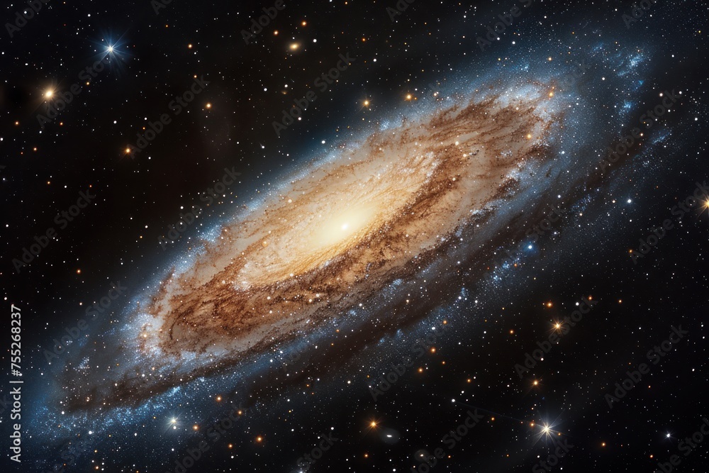 Naklejka premium Mesmerizing Spiral Galaxy Background in Deep Space