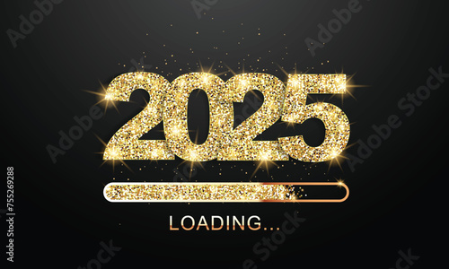 2025 Happy New Year Background Design. Greeting Card, Banner, Poster. Vector Illustration.