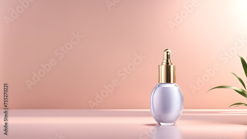 Luxury 3D Pastel Serum Glass Bottle Presentation Essential for Prestigious Beauty Brands and Spas