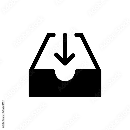 inbox icon. download archive folder icon, file document import icon sign with arrow down icons - save folder file icon button. app web vector icon