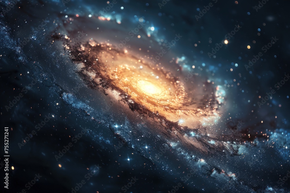 Fototapeta premium Captivating Spiral Galaxy Background with Cosmic Elegance