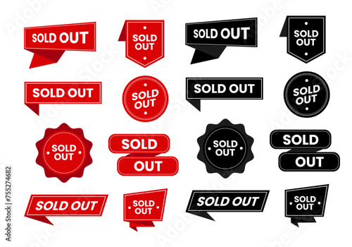 Ribbon set sold out banner template