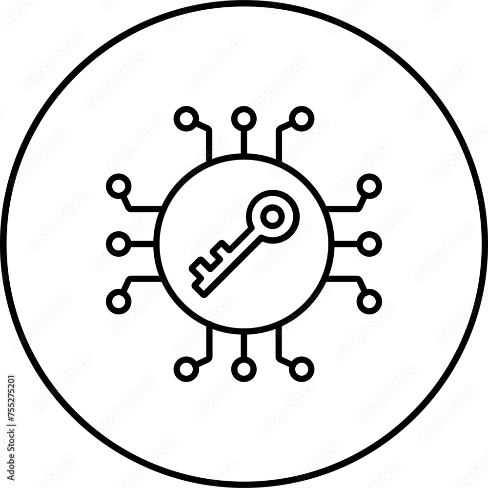 Fototapeta premium Key Encryption Icon