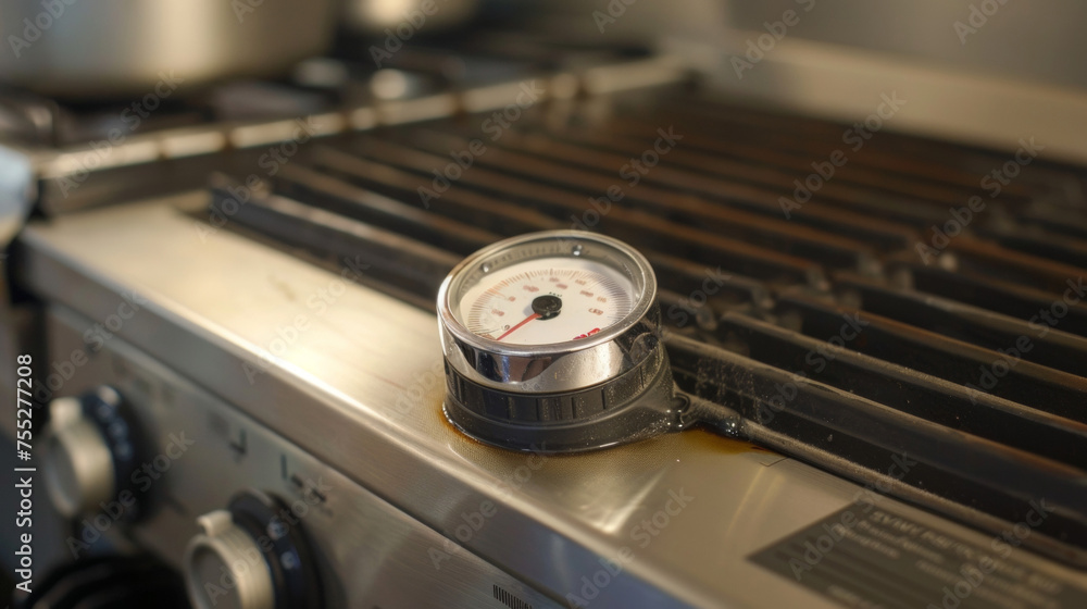 The temperature dial on the front of the hot plate is turned to the highest setting indicating a sizzling surface.