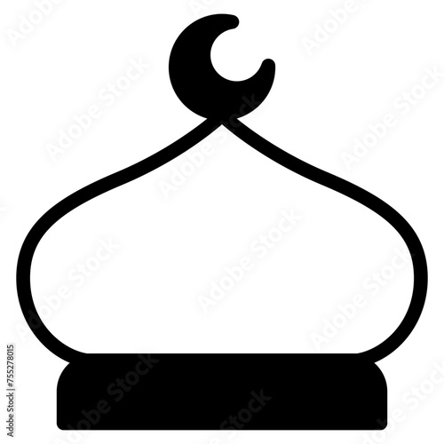 Muslim mosque domes icon. islamic worship place, islam prayer room for Religion and Ramadan symbol.