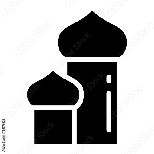 Muslim mosque domes icon. islamic worship place, islam prayer room for Religion and Ramadan symbol.