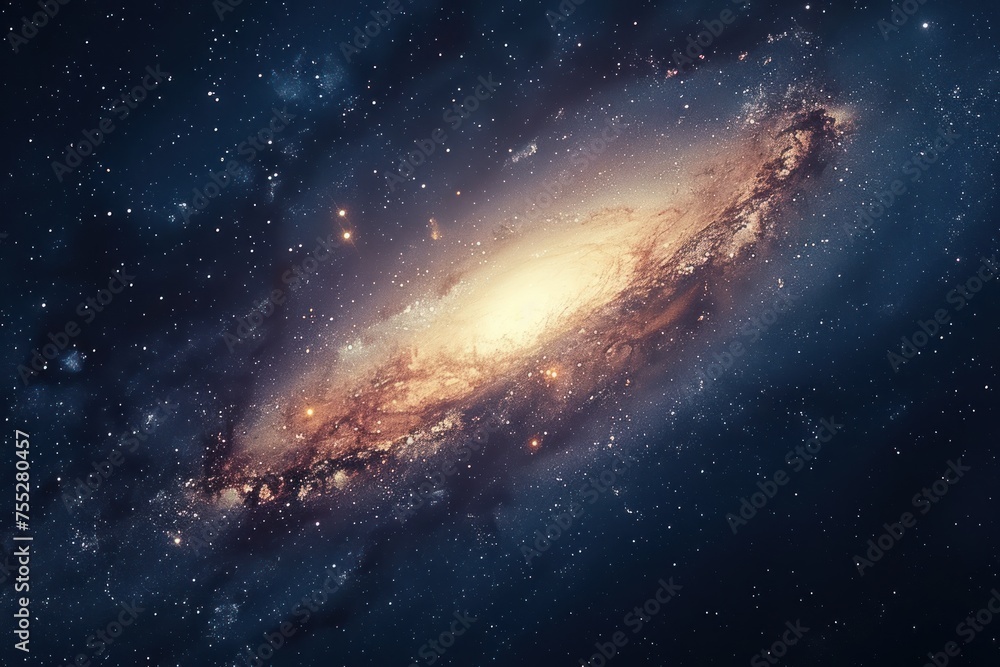 Fototapeta premium Enchanting Spiral Galaxy Background with Cosmic Splendor