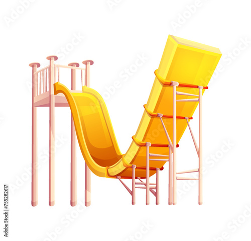 Sky jump extreme waterslide color vector icon. Breathtaking slide aquapark amusement attraction illustration isolated on white background