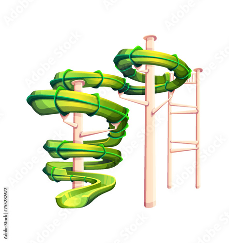 Vortex half tube waterslide color vector icon. Curved speed slide at aquapark for extreme amusement illustration isolated on white background