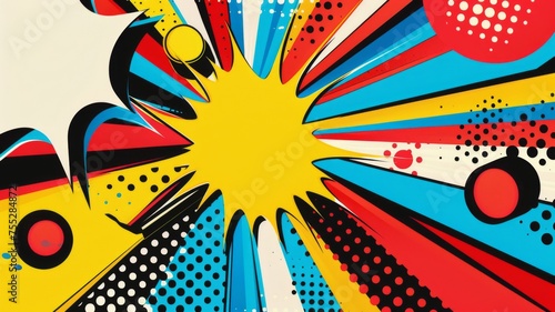 Explosive pop art comic burst background - Eye-catching background with a comic-style explosion and pop art dots, perfect for vibrant designs