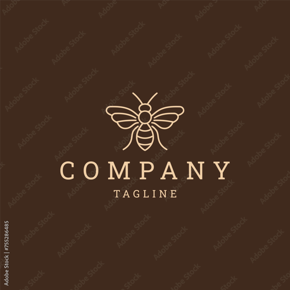 Honey bee logo company vector 