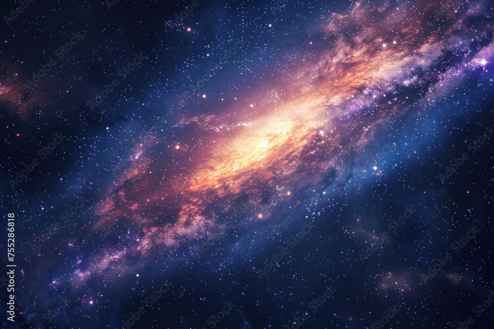 Tranquil Spiral Galaxy Background with Cosmic Tranquility