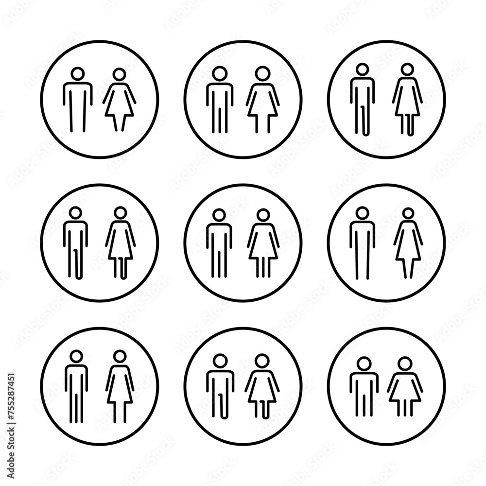 Man and woman icon vector illustration. male and female sign and symbol. Girls and boys Man and woman icon vector illustration. male and female sign and symbol. Girls and boys