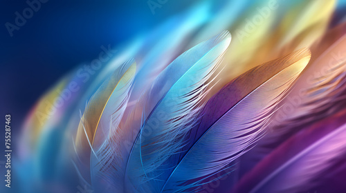 Digital technology color gradient feather abstract graphic poster web page PPT background