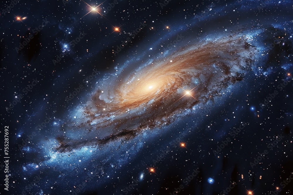 Fototapeta premium Surreal Spiral Galaxy Background with Galactic Enchantment