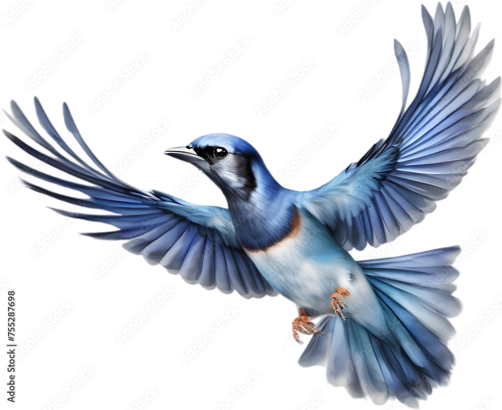 Obraz premium Watercolor of a Blue Jay bird clipart.