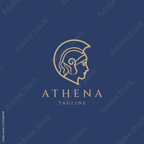 Athena the goddess vector logo design