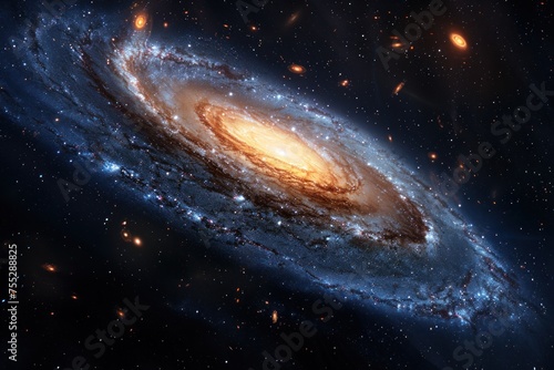 Enchanting Spiral Galaxy Background with Cosmic Serenade