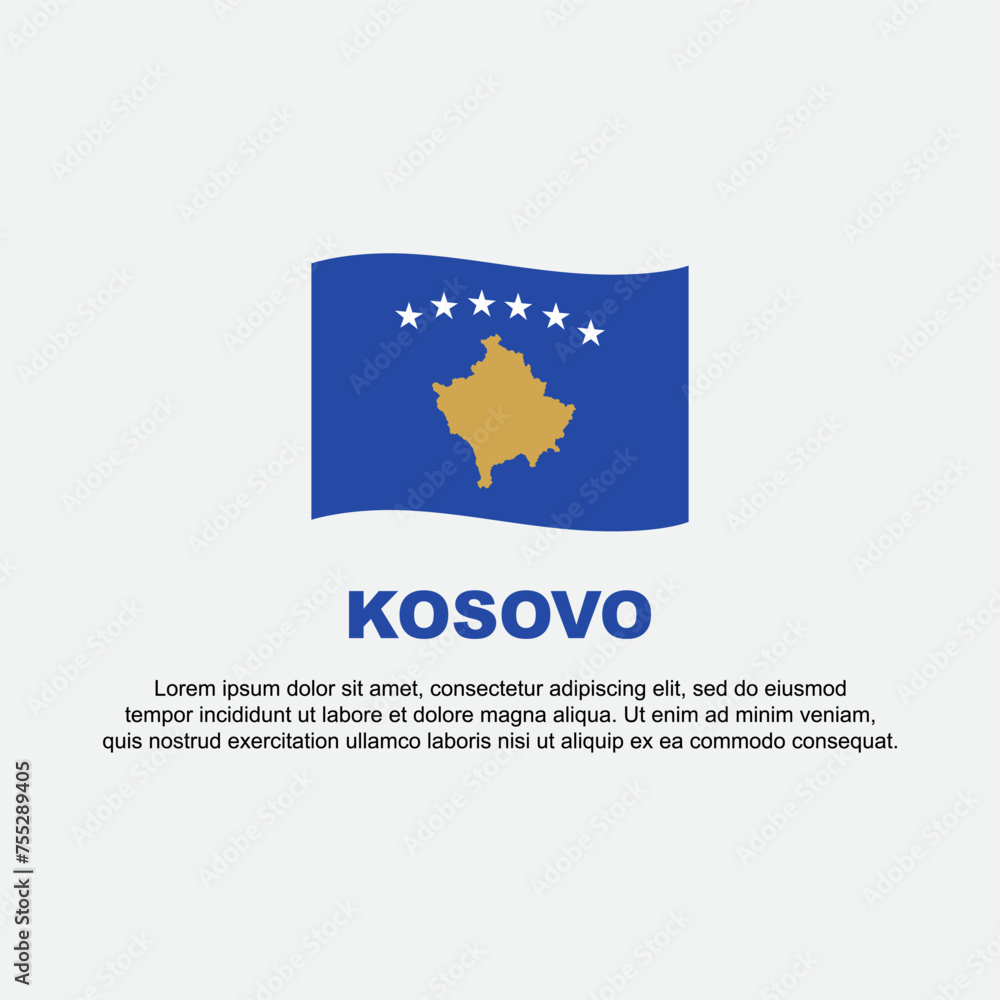 Kosovo Flag Background Design Template. Kosovo Independence Day Banner Social Media Post. Kosovo Background