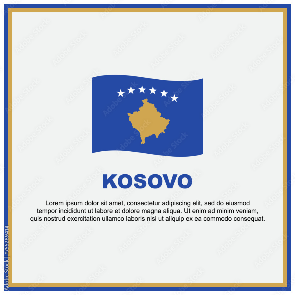 Kosovo Flag Background Design Template. Kosovo Independence Day Banner Social Media Post. Kosovo Banner