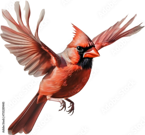 Watercolor of a Northern Cardinal bird clipart. photo
