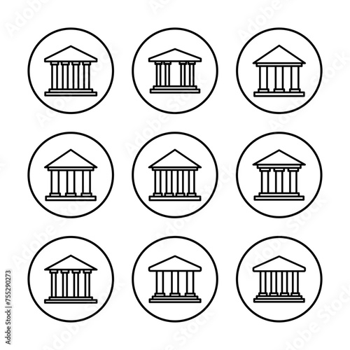 Bank icon vector illustration. Bank sign and symbol, museum, university