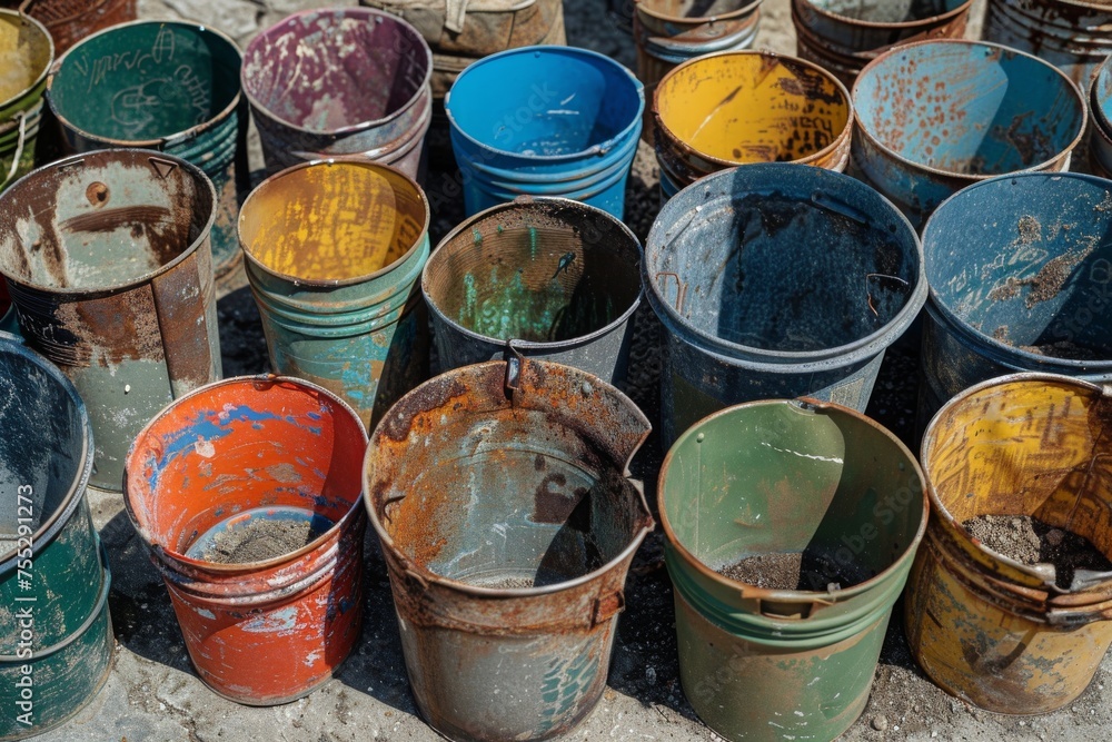 cans, buckets cans, buckets