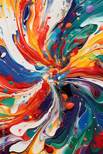 Tumultuous Swirling Vortex of Colors - A Visual Representation of Chaos