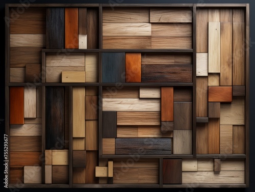 Wooden Texture Patchwork Background