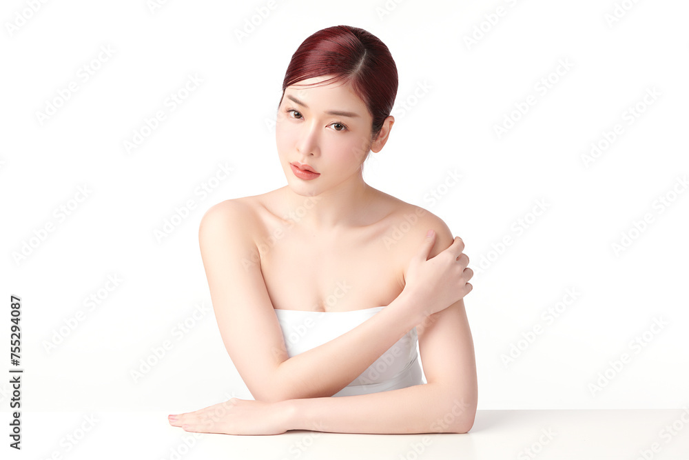 Beautiful young asian woman with clean fresh skin on white background, Face care, Facial treatment, Cosmetology, beauty and spa, Asian women portrait. Beautiful young asian woman with clean fresh skin on white background, Face care, Facial treatment, Cosmetology, beauty and spa, Asian women portrait.