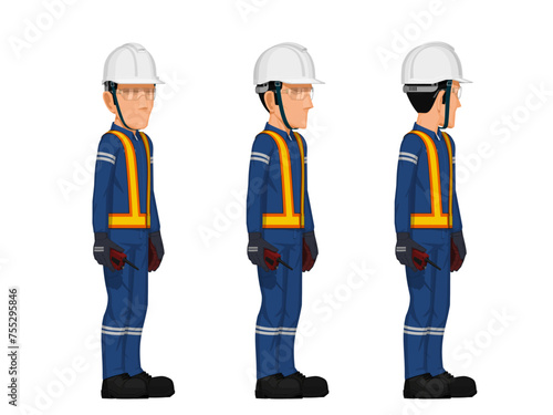 set of workers are looking beside themselves