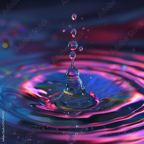 Drop photography, water, high-speed photography, craters, drops, play of colours--