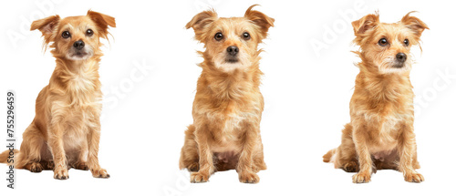 Cute and alert, this fluffy brown dog poses with an attentive expression, ideal for pet-related themes