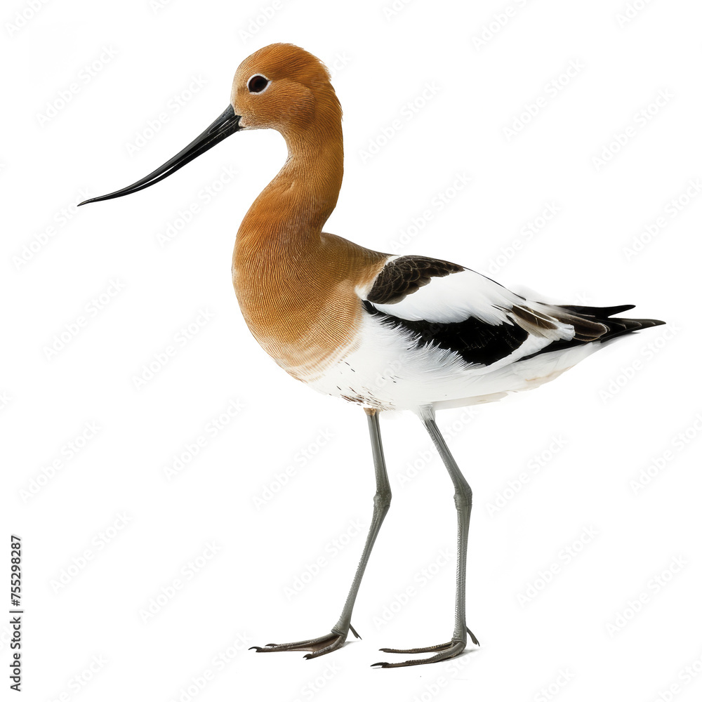 Fototapeta premium Avocet White Background , Isolated Transparent Background Images