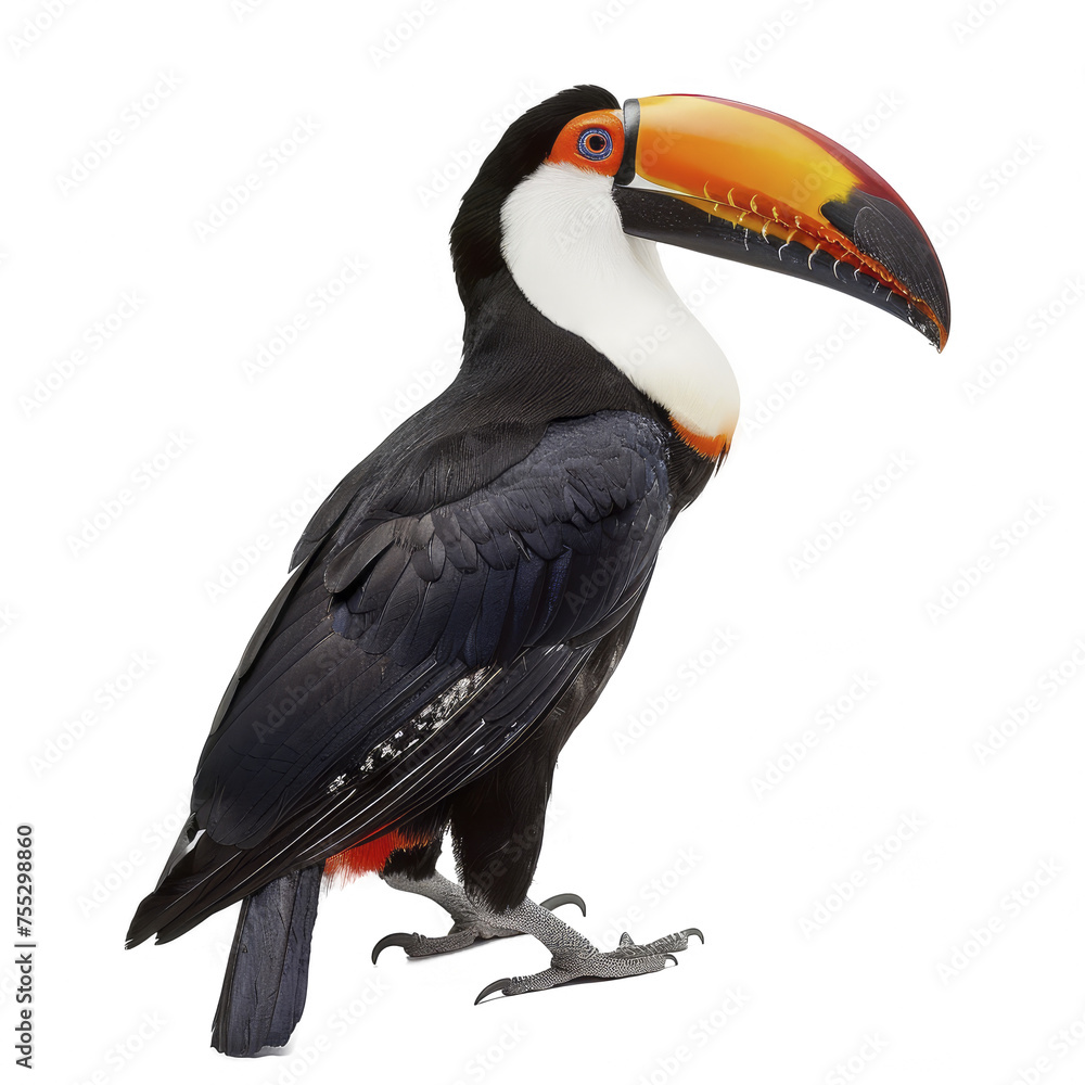 Obraz premium Toucan White Background , Isolated Transparent Background Images