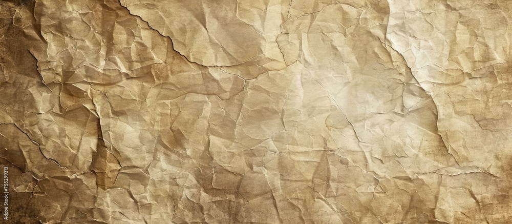 A macro shot capturing the intricate pattern of a crumpled brown paper, resembling the texture of hardwood flooring or the grain of a tree trunk A macro shot capturing the intricate pattern of a crumpled brown paper, resembling the texture of hardwood flooring or the grain of a tree trunk