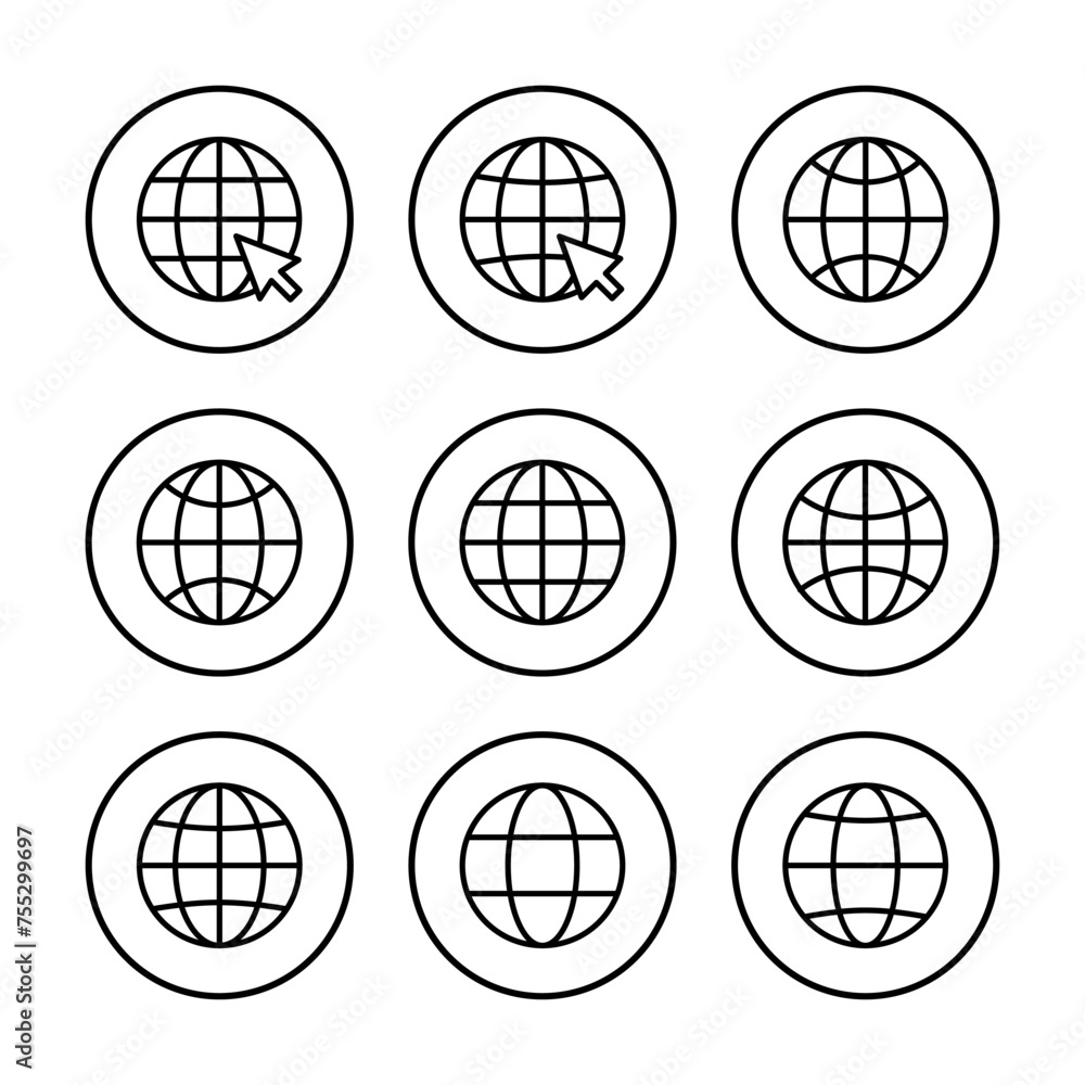 Web icon vector illustration. go to web sign and symbol. web click icon. Global search icon