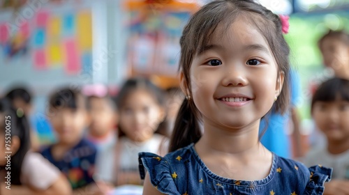 Little Girl Engaging in Mandarin Language Learning.
